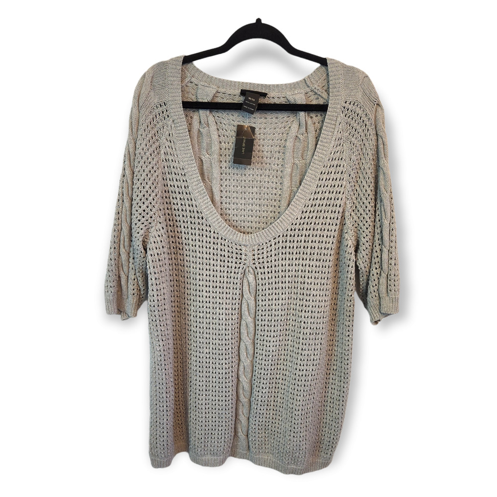 Lane Bryant Women's Grey Scoop Neck Sweater Size 18/20 NWT